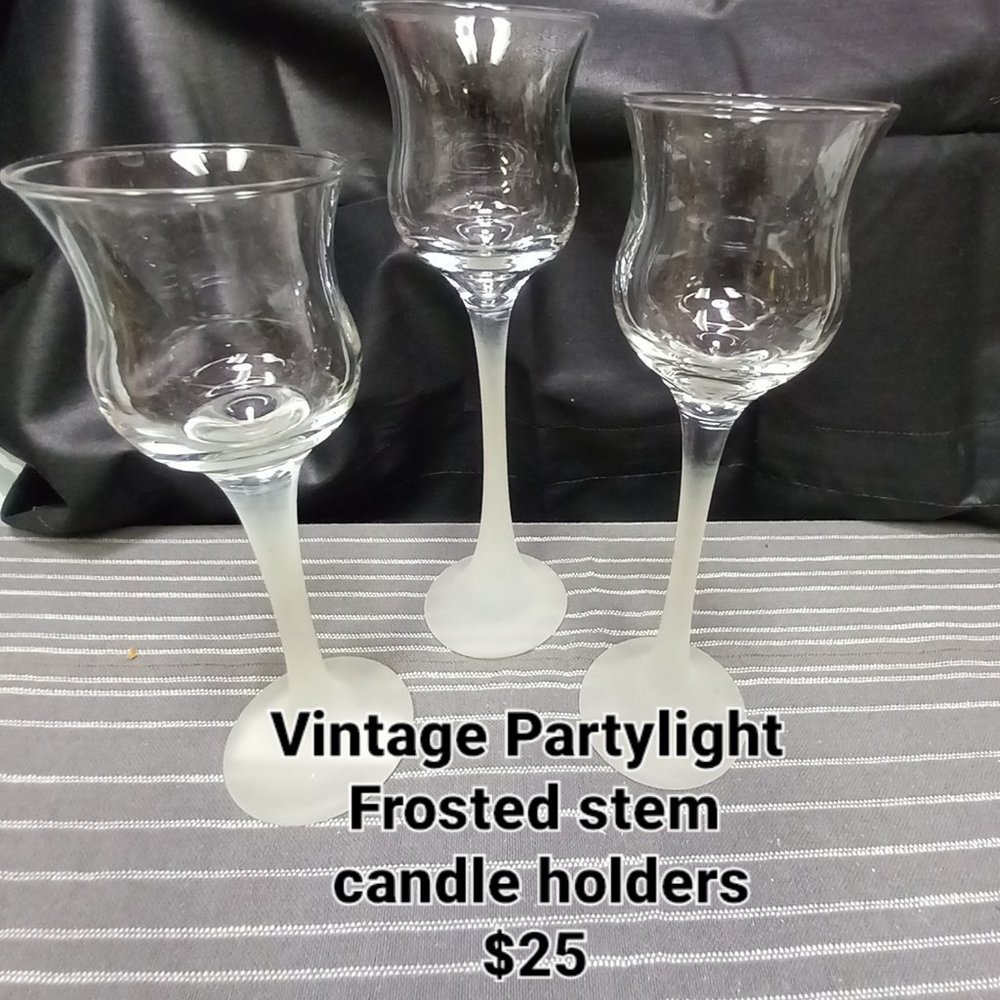 VINTAGE PARTYLITE FROSTED STEM CANDLE STEMS